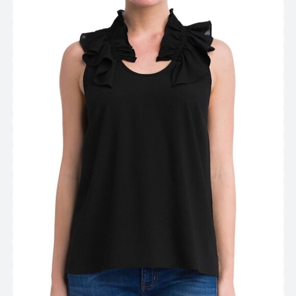 Pixley Beringer Ruffle Neck Top M - Picture 1 of 5